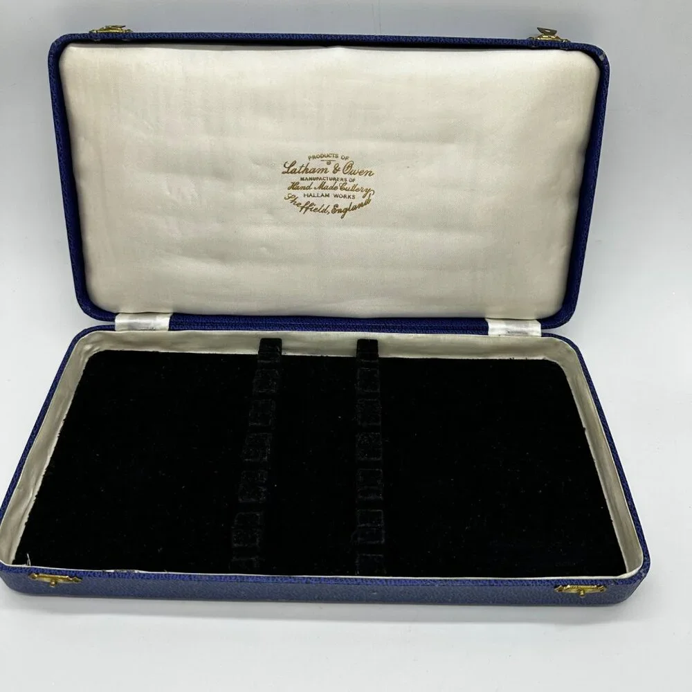 Sheffield Latham Owen Rustic Antler Horn Handle‎ Utensils Knives Forks Cased Set